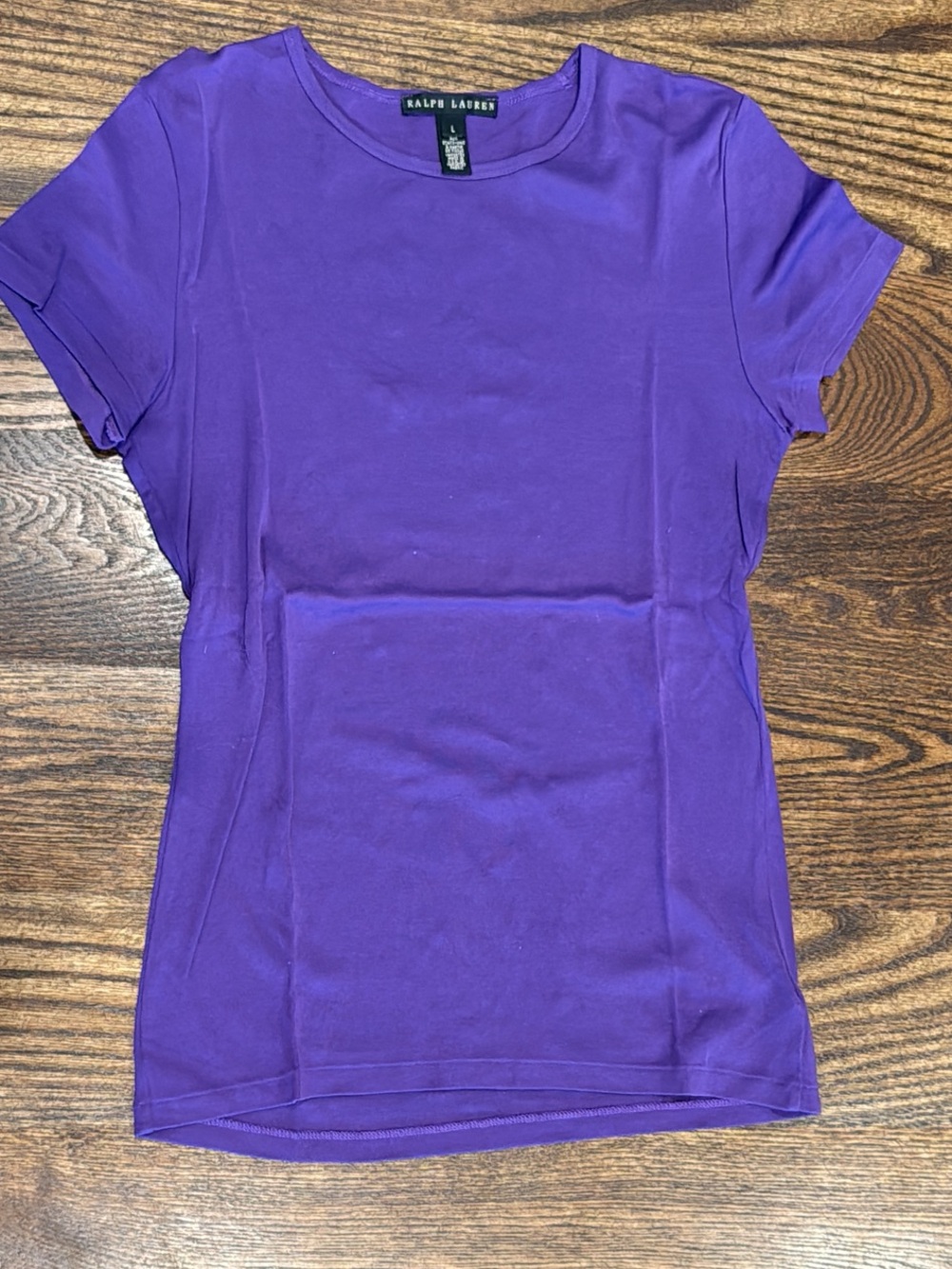 Ralph Lauren Women's Short Sleeve Crewneck Tee in Vibrant Purple